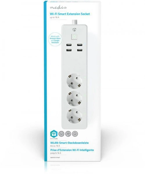 Komfort Nedis WIFIP311FWT Smart Steckdosenleiste 3x Schuko Typ F, 4x USB 6 Komfort Nedis WIFIP311FWT Smart Steckdosenleiste 3x Schuko Typ F, 4x USB – Bild 4